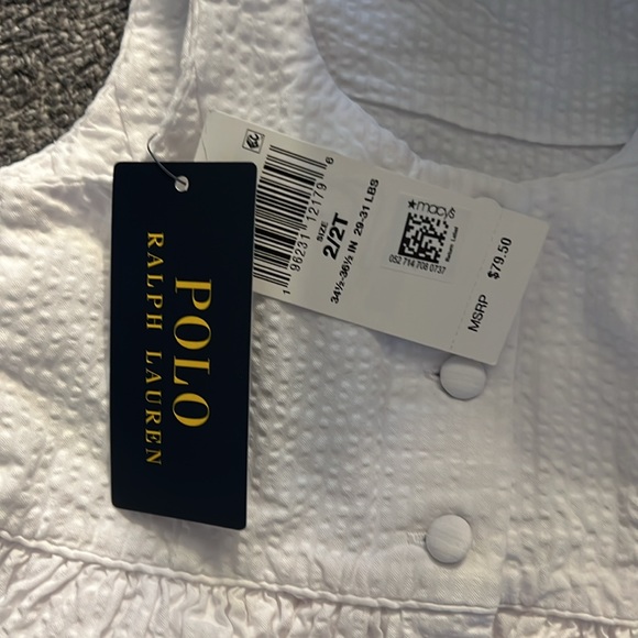 Brand new, white 2T Ralph Lauren dress. With tags - Picture 5 of 5